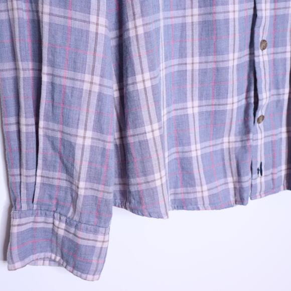 JOHNNIE-O Surflannel The Rascal Shirt Laguna Blue Plaid Button Up Men's L - Picture 5 of 10